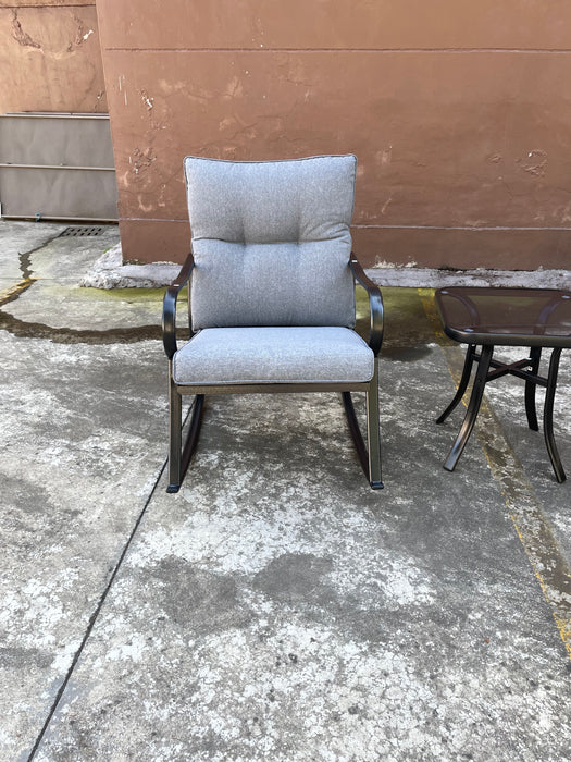 ROCKER SET CHAIR AND TEAPOY Medium grey - DTYStore