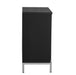 Simple Storage Cabinet Accent Cabinet with Solid Wood Veneer and Metal Leg Frame for Living Room, Entryway, Dining Room (Black)