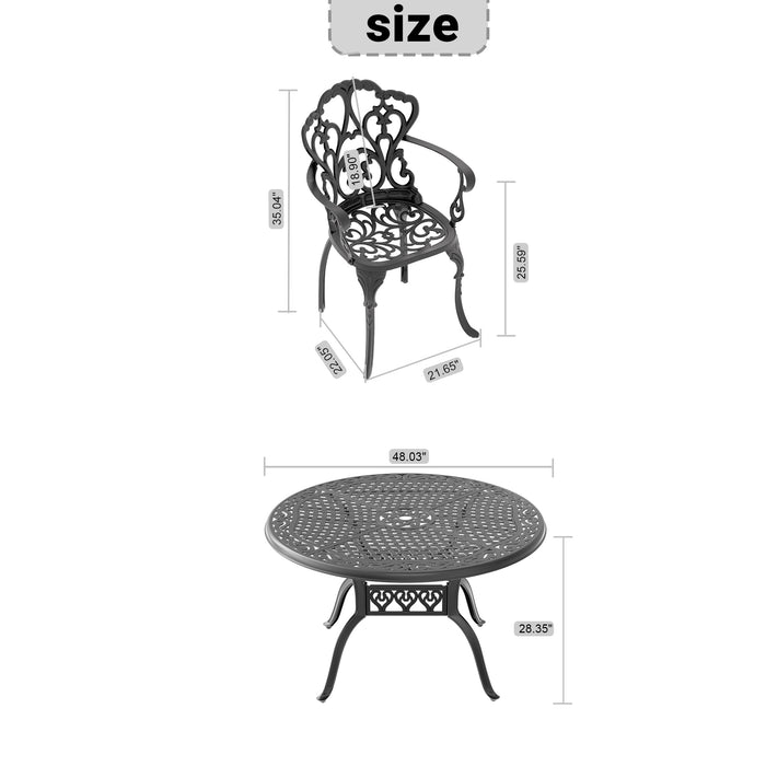 (Cushions In Random Colors)7-Piece Set Of Cast Aluminum Patio Furniture With Cushions(=OLD ITEM CODE W1710S00144) - DTYStore