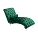 COOMORE Velvet Chaise Lounge Indoor,Button-Tufted Upholstered Chaise Lounge Chair with Pillow for Bedroom Living Room Office (Emerald Velvet)