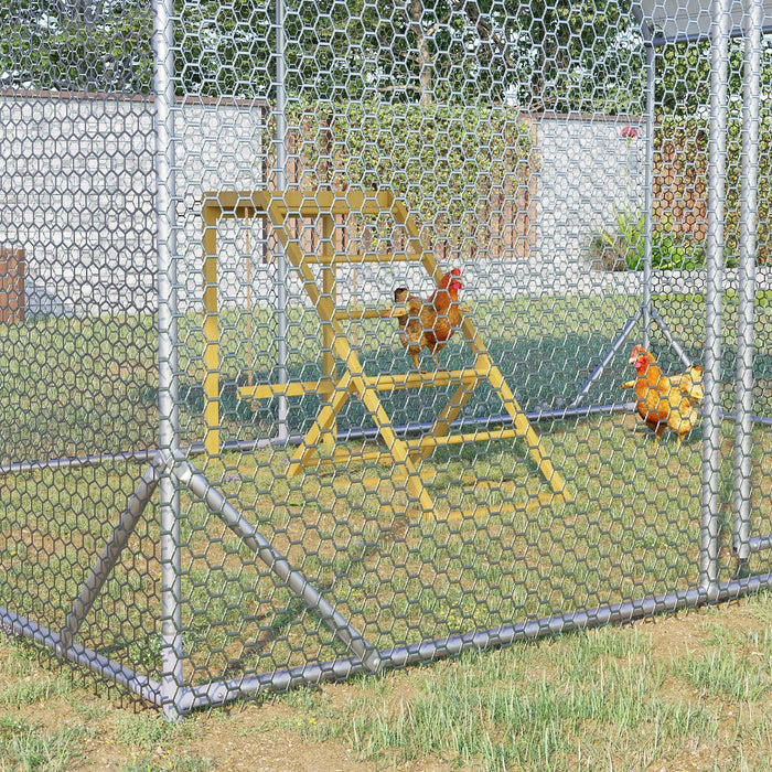 Chicken Activity Play for Healthy & Happy Animals, Swing Set with Chicken Perches & Hen Ladder, Chicken Coop Toy, Yellow