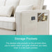 Modern Linen Fabric Sofa with Armrest Pockets and Pillows, Minimalist Style Couch