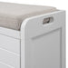 TREXM Storage Bench with Removable Basket and 2 Drawers, Fully Assembled Shoe Bench with Removable Cushion (White)