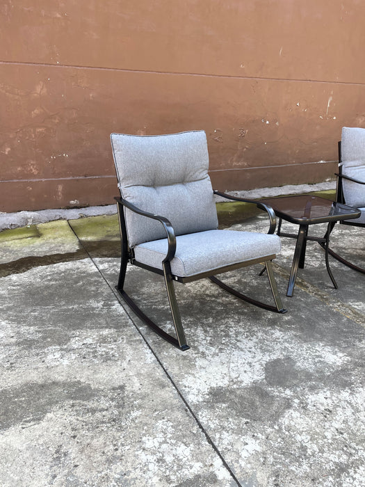 ROCKER SET CHAIR AND TEAPOY Medium grey - DTYStore