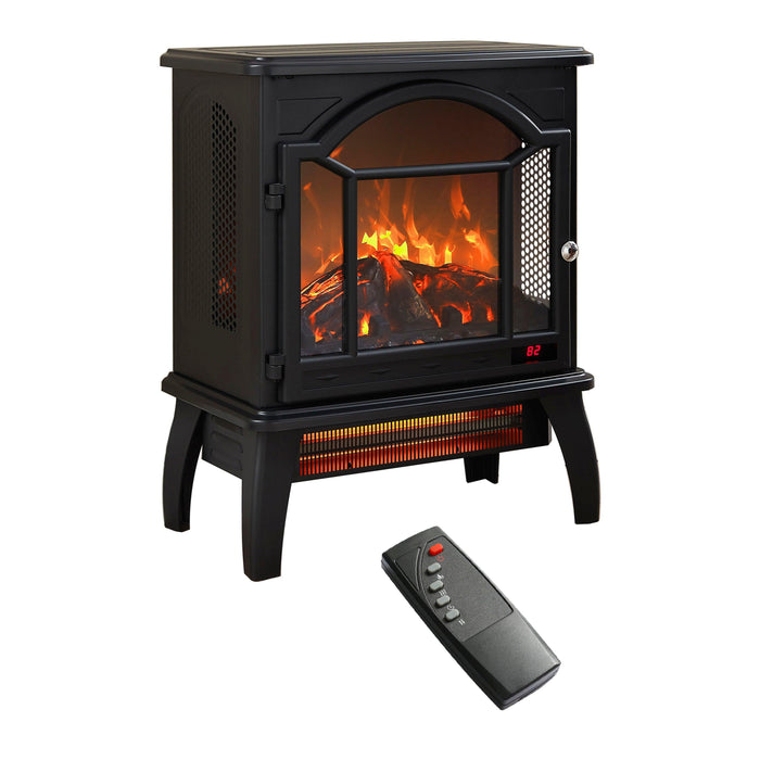 18 Inch 3D Flame Electric Infrared Quartz Fireplace Stove with Remote Control Classical