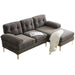 83" Modern Sectional Sofas Couches Velvet L Shaped Couches for Living Room, Bedroom, Brown