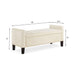 Upholstered Tufted Button Storage Bench with nails trim,Entryway Living Room Soft Padded Seat with Armrest,Bed Bench - Cream