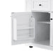 48inch Large Kitchen Island with 2 Bar Stools, Power Outlet, Door Internal Storage Rack, Kitchen Storage Cart on 5 Wheels with Drop Leaf, 5 Open Side Racks, 2 Drawers,for Kitchen,Dining Room,White - DTYStore