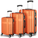 3 Piece Lightweight Luggage Set with TSA Lock, Durable Spinner Wheels and Hooks, Cross Striped