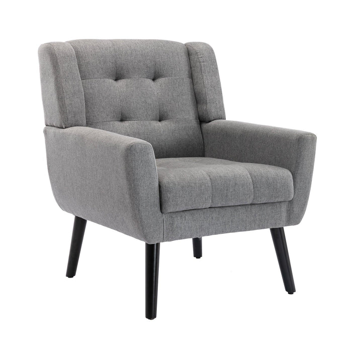 Modern Soft Linen Material Ergonomics Accent Chair Living Room Chair Bedroom Chair Home Chair With Black Legs For Indoor Home - DTYStore