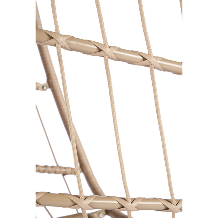 Outdoor Garden Rattan Egg Swing Chair Hanging Chair Wood+Khaki - DTYStore