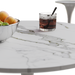 31.4 "round dining table, medieval white marble patterned tulip dining table, 2-3 person metal base dining table, easy to assemble casual coffee table, office desk - DTYStore