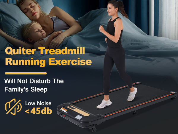 Wood Grain Decoration Walking Pad Under Desk Treadmill for Home Office -2.5HP Walking Treadmill With Incline 0.5-4MPH 300LBS Capacity Treadmill for Walking Running - Remote Control - DTYStore