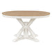 Retro Functional Extendable Dining Table with a 12" Leaf for Dining Room and Living Room Oak Natural Wood + Off White