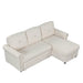 83" Modern Convertible Sleeper Sofa Bed with Storage Chaise,Beige