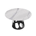 53" Round Marble Dining Table with Black Iron Metal Base, Artificial Marble for 6 People, Dining Room/Living Room Kitchen Dining Table,White (Dining Table Only) - DTYStore