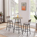 Round Bar Stool Set With Shelf, Upholstered Stool With Backrest Grey, 23.62'' W x 23.62'' D x 35.43'' H.