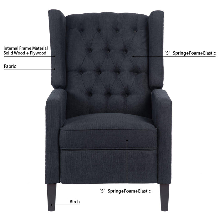 Manual Wing Chair Recliner - 27.16" Wide Comfort and Style for Your Living Space