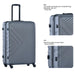 3 Piece Luggage Sets ABS Lightweight Suitcase with Two Hooks, Spinner Wheels, TSA Lock