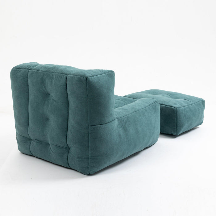 Fluffy bean bag chair, comfortable bean bag for adults and children, super soft lazy sofa chair with memory foam and ottoman, indoor modern focus bean bag chair for living room, bedroom, apartment - DTYStore