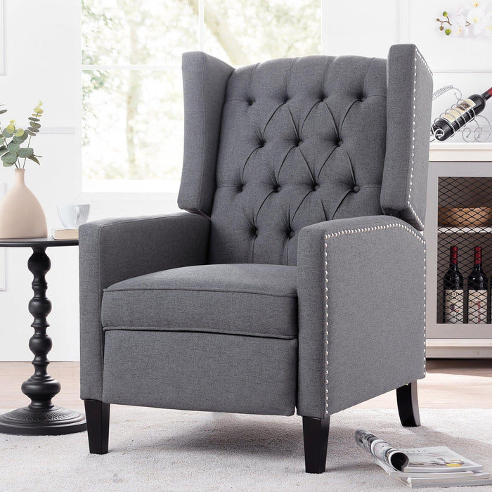 Manual Wing Chair Recliner - 27.16" Wide Comfort and Style for Your Living Space