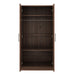 2-Door Wooden Wardrobe Armoire with 3 Storage Shelves, Brown