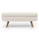 Ottoman Oval Storage Bench,Rubber Wood Legs, Beige(43.5"x16"x16")