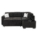 83.8" Sectional Pull-Out Sofa Bed L-Shaped Corner Sofa Couch with Storage Chaise, USB Ports, Power Sockets, Cup Holder for Living Room, Bedroom, Study, Black