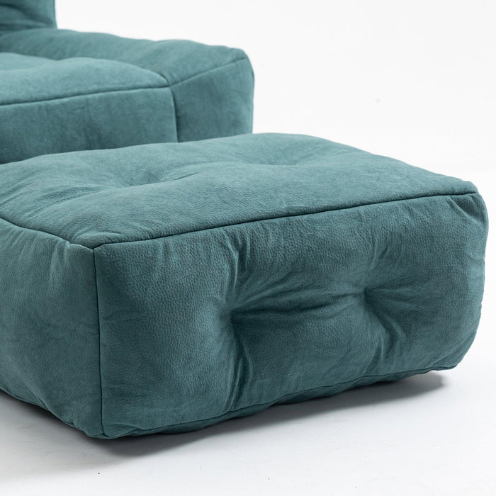 Fluffy bean bag chair, comfortable bean bag for adults and children, super soft lazy sofa chair with memory foam and ottoman, indoor modern focus bean bag chair for living room, bedroom, apartment - DTYStore