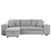 104.5" Pull Out Sleeper Sofa Reversible L-Shape 3 Seat Sectional Couch with Storage Chaise and 2 Stools for Living Room Furniture Set,Gray