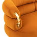 COOLMORE Small Loveseat Sofa, Upholstered Mini Couch with Curved Backrest with Stylish Golden Decor, Small Comfy Love Seat Leisure Accent Couch for Living Room, Bedroom, Office (Orange)