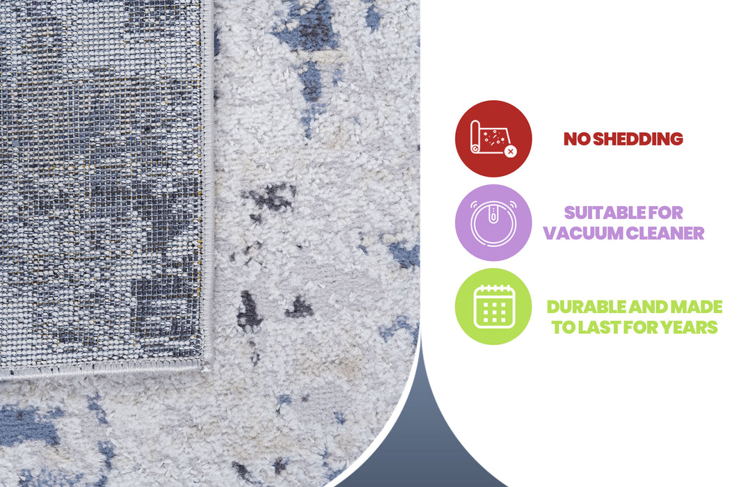 DTY Signature Collection 6X9 Grey/Denim /Abstract Non-Shedding Living Room Bedroom Dining Home Office Stylish and Stain Resistant Area Rug - DTYStore