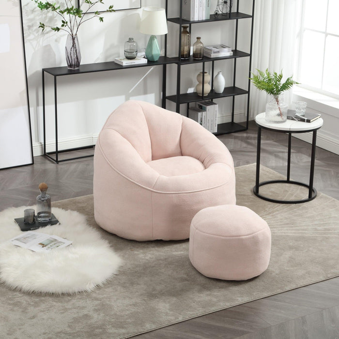 Bedding Bean Bag Sofa Chair High Pressure Foam Bean Bag Chair Adult Material with Padded Foam Padding Compressed Bean Bag With Footrest