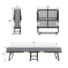 Folding Bed with Mattress 75" x 38" Rollaway Guest Bed Portable Foldable Bed for Adults with 5" Memory Foam Mattress Space-Saving Sturdy Metal Frame Grid Style - DTYStore