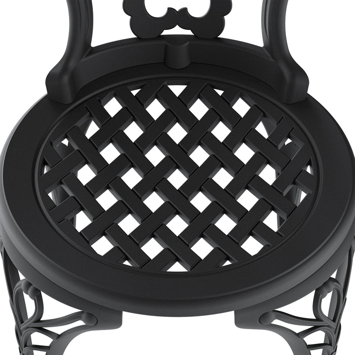5-Piece Set Of All-Weather Cast Aluminum Dining Furniture Set With Black Frame - DTYStore