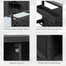 Outdoor Kitchen Island, Rolling Bar Cart & Storage Cabinet, Farmhouse Solid Wood Outdoor Grill Table with Stainless Steel Top, Spice Rack , Towel Rack for Kitchen & Barbecue, Black - DTYStore