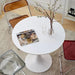 White Round Table, Modern Dining Table, MDF Top and Steel B0ase Tulip Round Kitchen Table, Mid Century Coffee Table for Living Room 24 Inch. - DTYStore