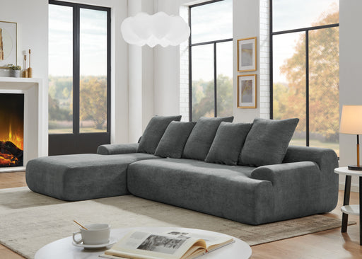 110.25x67'' Modern Upholstered L-Shape Sectional Sofa Couch, Modular Compressed Sofa with Free Combination for Living Room Bedroom, Melange Velvet, Grey - DTYStore