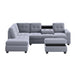 Orisfur. Modern Sectional Sofa with Reversible Chaise, L Shaped Couch Set with Storage Ottoman and Two Cup Holders for Living Room