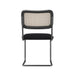 Set of 2, Teddy Velvet Dining Chair with High-Density Sponge, Rattan Chair for Dining room, Living room, Bedroom, Black