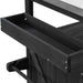 Outdoor Kitchen Island, Rolling Bar Cart & Storage Cabinet, Farmhouse Solid Wood Outdoor Grill Table with Stainless Steel Top, Spice Rack , Towel Rack for Kitchen & Barbecue, Black - DTYStore