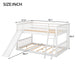 Full over Full Bunk Bed with Convertible Slide and Ladder, White(Old SKU: GX000708AAK) - DTYStore