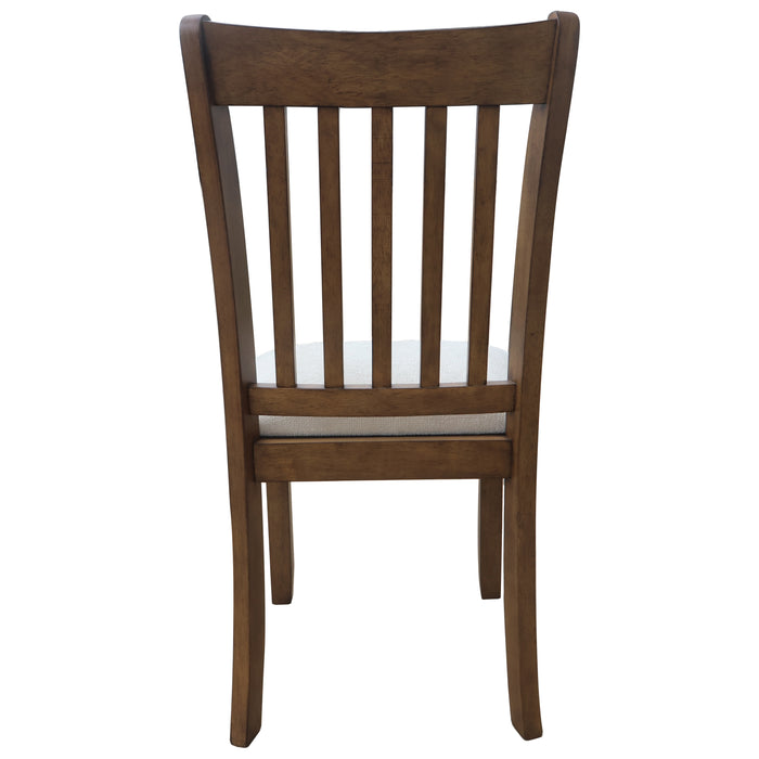 Dining Room Furniture, Dining Chair with LIGHT BROWN Finish Set of 2 Seating Chairs Cushion Seats Wooden Back Kitchen Breakfast Chairs - DTYStore