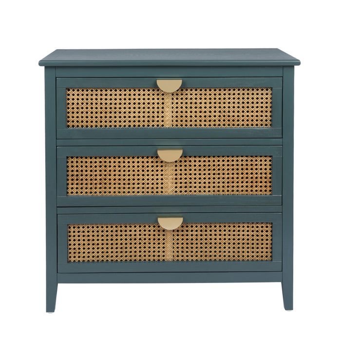 3 Drawer Cabinet,Natural rattan,American Furniture,Suitable for bedroom, living room, study