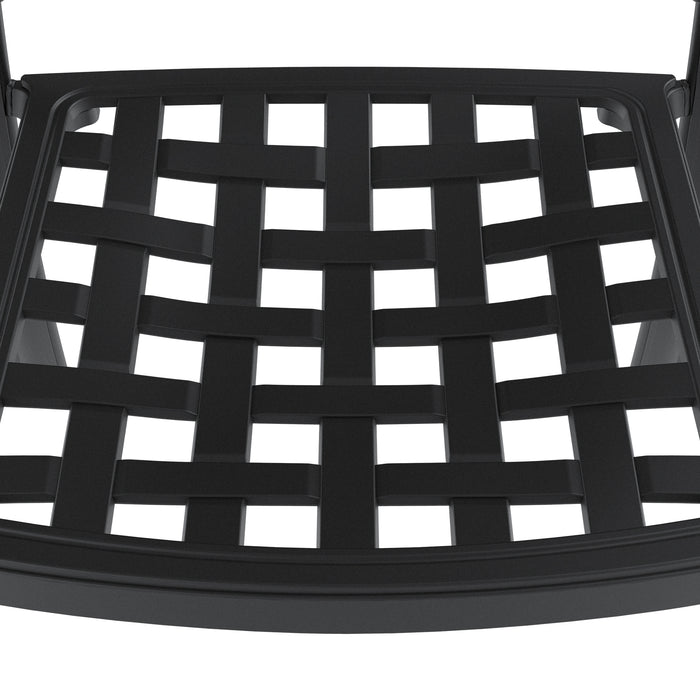 7-Piece All-Weather Cast Aluminum Dining Set, Include 2 Swivel Chairs,4 Dining Chairs and Oval Table With Black Frame - DTYStore