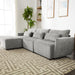 113.3" Convertible Sectional Sofa Couch 3-Seat L-Shaped with Movable Ottoman and USB