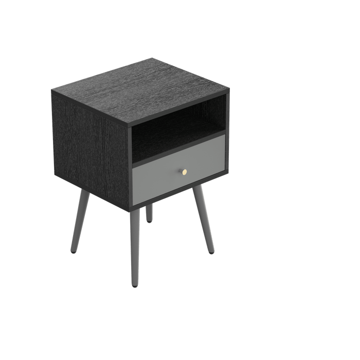 Update Modern Nightstand with 1Drawers, Suitable for Bedroom/Living Room/Side Table (Dark Grey)