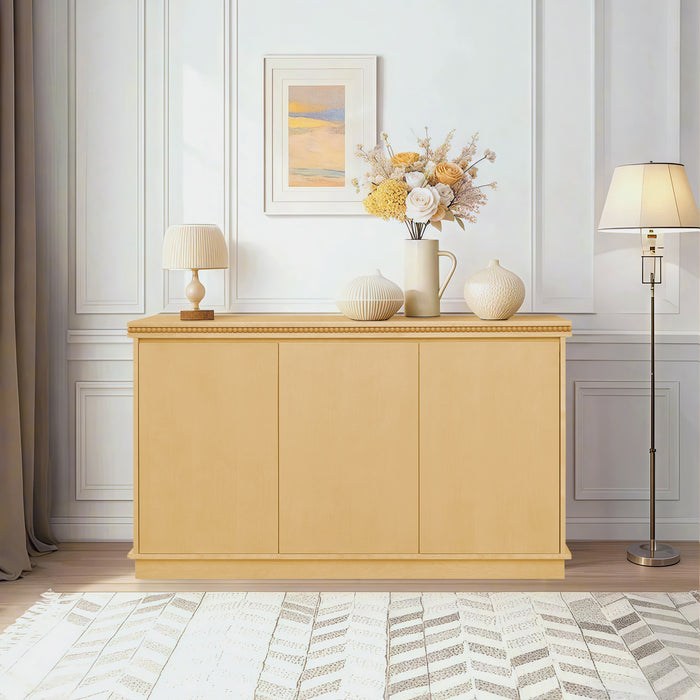Classic Wooden Sideboard with Beaded Trim – Elegant Storage Cabinet for Dining or Living Room - DTYStore