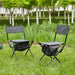 2-piece Folding Outdoor Chair with Storage Bag, Portable Chair for Indoor and Outdoor Use Grey