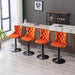 A&A Furniture,Swivel Velvet Barstools Adjusatble Seat Height from 25-33 Inch,17.7inch base, Modern Upholstered Bar Stools with Backs Comfortable Tufted for Home Pub and Kitchen Island,Orange,Set of 2